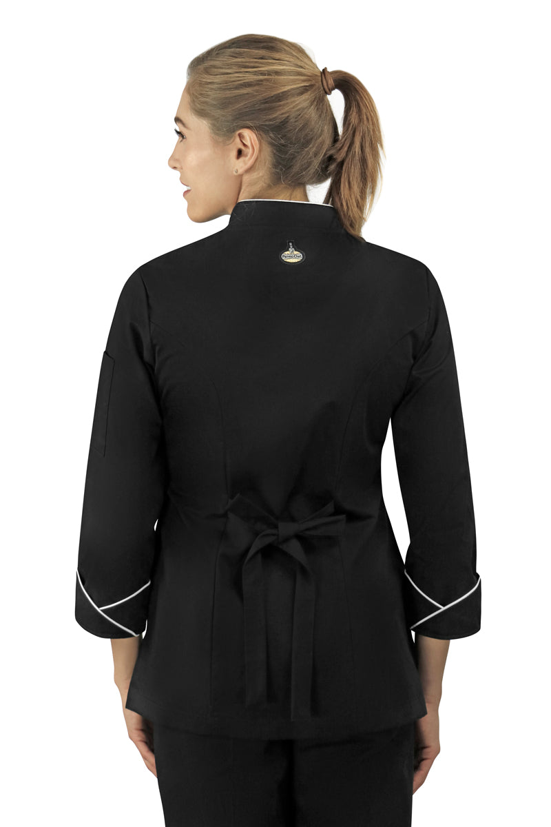 Classic Women's Chef Coat with Piping - PermaChef USA 